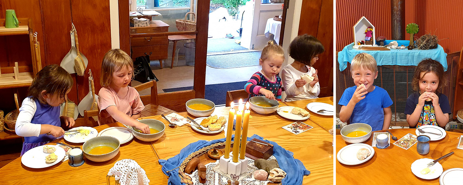 children cooking at rotorua kindergarten