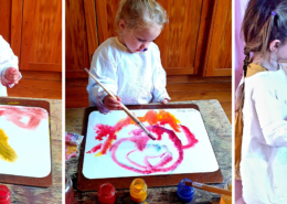 Wet on wet watercolour painting waldorf steiner painting at kindergarten